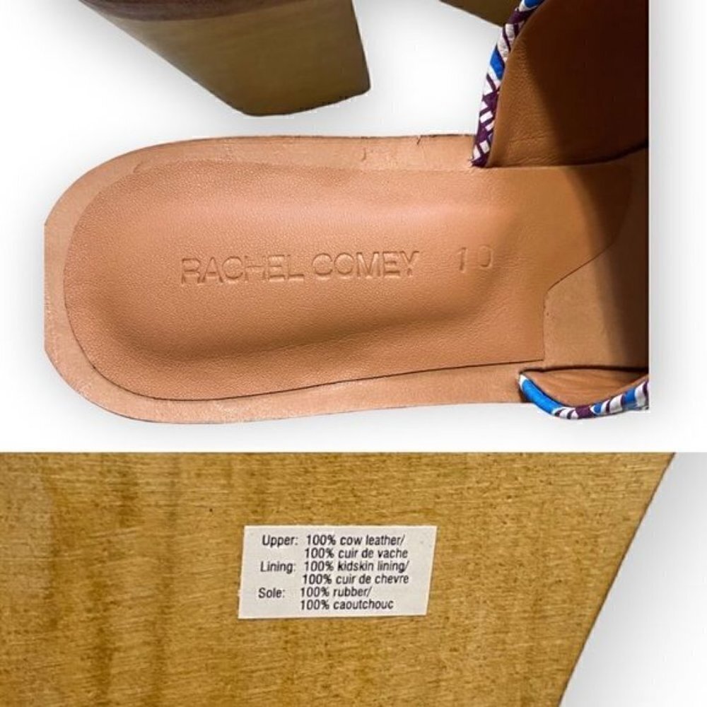 New in Box, Rachel Comey Jibe Clog in Blue multi print leather,  Size 10 - Picture 11 of 14